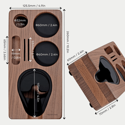 Normcore Compact Espresso Tamping Station | Walnut | 58mm