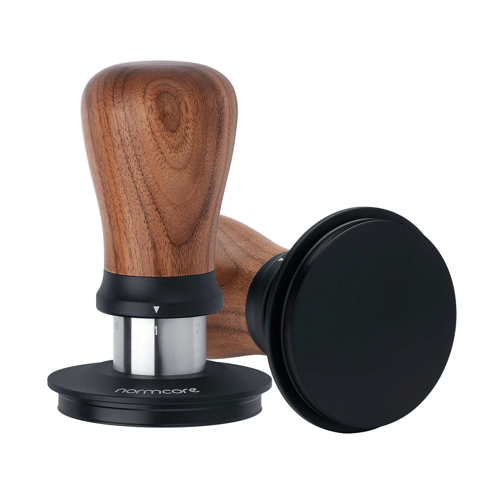 Normcore V5 Coffee Tamper | Titanium Coating Base | Black | Walnut | 58mm